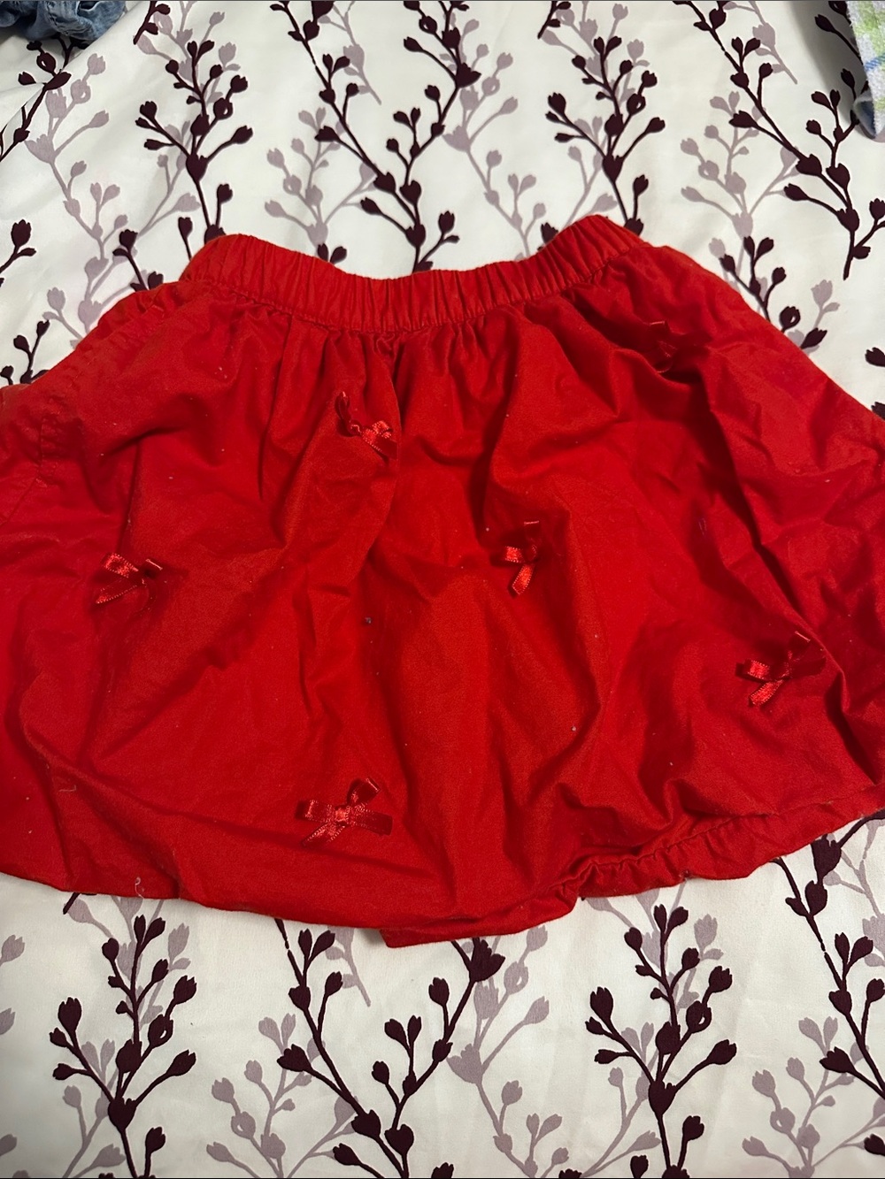 Red Girls’Bubble skirt with Bows